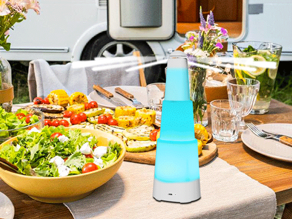 Kiwinurse Fly Fans for Tables - Rechargeable Fly Repellent Fan Indoor Outdoor with Holographic Blades Keep Flies Away for Picnic Patio Home