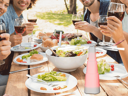 Kiwinurse Fly Fans for Tables - Rechargeable Fly Repellent Fan Indoor Outdoor with Holographic Blades Keep Flies Away for Picnic Patio Home